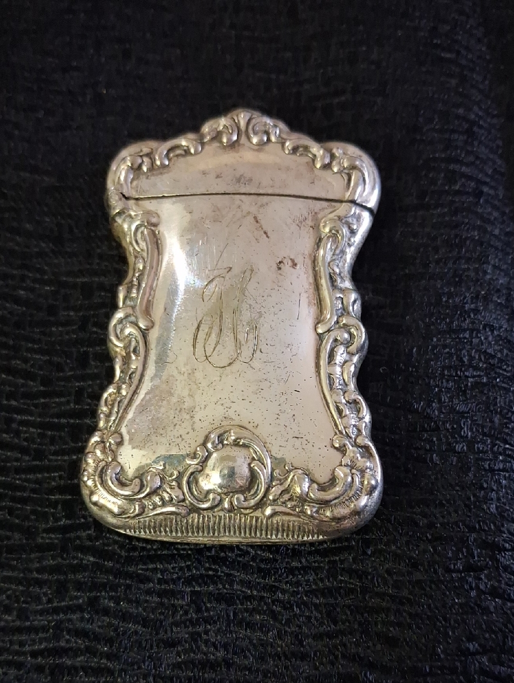 Antique- Vintage Ornate Silver-Tone Victorian Style Vesta Case
